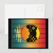 Vintages Computerspiel für Sunset Gamer Postkarte (Vorne/Hinten)