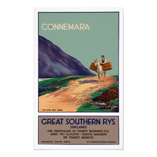Vintages Connemara Ireland Reiseplakat Fotodruck (Vorne)