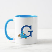 Vintages Cookie Monster Eating Cookies Monogram G Tasse (Links)