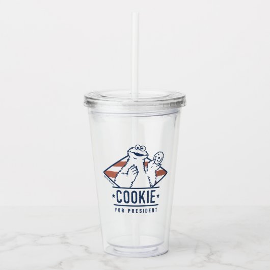 Vintages Cookie-Monster für den Präsidenten Acryltrinkbecher (Vorderseite)