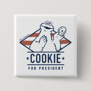 Vintages Cookie-Monster für den Präsidenten Button