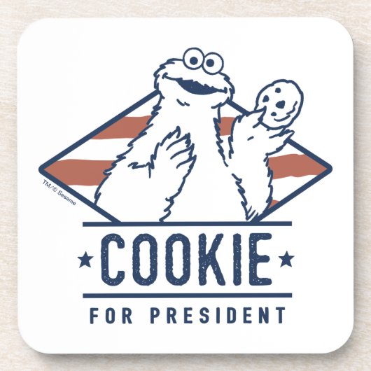 Vintages Cookie-Monster für den Präsidenten Getränkeuntersetzer (Vorderseite)