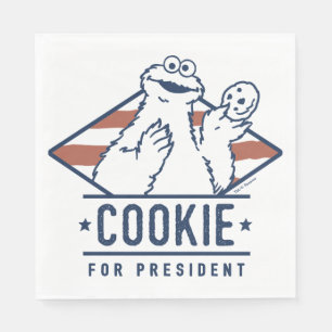 Vintages Cookie-Monster für den Präsidenten Serviette