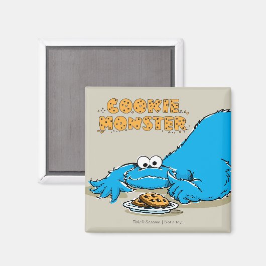 Vintages Cookie Monster Plate Magnet (Vorderseite/Rückseite)