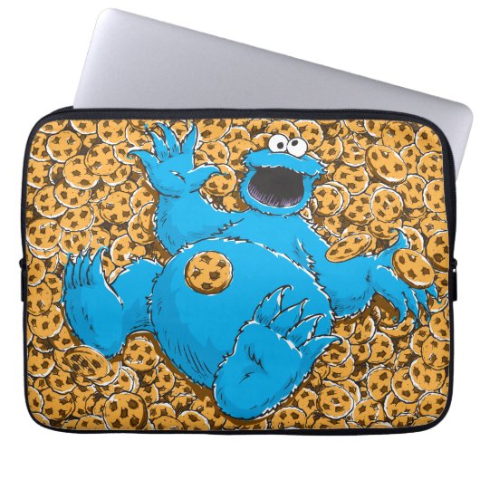Vintages Cookie-Monster und Cookies Laptopschutzhülle (Vorderseite)
