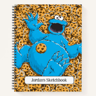 Vintages Cookie-Monster und Zeichnend Cookies Notizblock