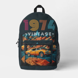 Vintages cooles Auto aus dem Jahr 1974 Bedruckter Rucksack