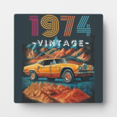 Vintages cooles Auto aus dem Jahr 1974 Fotoplatte (Vorderseite)