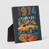 Vintages cooles Auto aus dem Jahr 1974 Fotoplatte (Vorderseite)