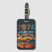 Vintages cooles Auto aus dem Jahr 1974 Gepäckanhänger (Vorderseite Vertikal)