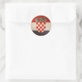 Vintages Cooles Grungy Croatia Flaggendesign Runder Aufkleber (Tasche)