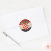Vintages Cooles Grungy Croatia Flaggendesign Runder Aufkleber (Umschlag)