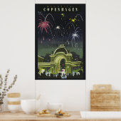 Vintages Copenhagen Illustration Travel Poster (Küche)