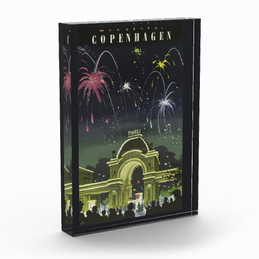 Vintages Copenhagen Illustration Travel Poster Fotoblock (Links)