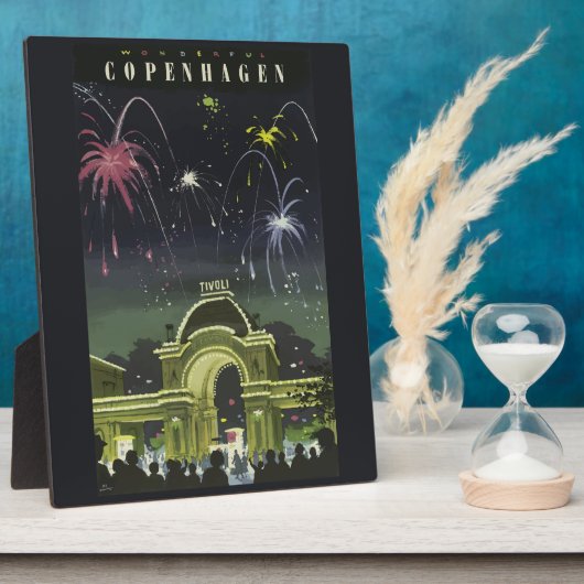 Vintages Copenhagen Illustration Travel Poster Fotoplatte (Seite)