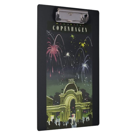 Vintages Copenhagen Illustration Travel Poster Klemmbrett (Rechts)