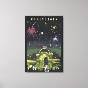 Vintages Copenhagen Illustration Travel Poster Leinwanddruck