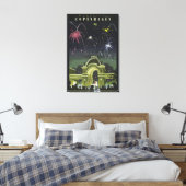 Vintages Copenhagen Illustration Travel Poster Leinwanddruck (Insitu (Schlafzimmer))