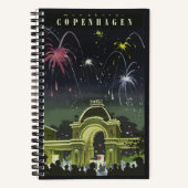 Vintages Copenhagen Illustration Travel Poster Notizblock (Vorderseite)