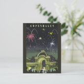 Vintages Copenhagen Illustration Travel Poster Postkarte (Stehend Vorderseite)