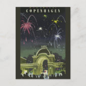 Vintages Copenhagen Illustration Travel Poster Postkarte (Vorderseite)