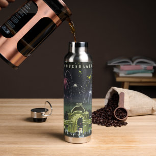 Vintages Copenhagen Illustration Travel Poster Trinkflasche