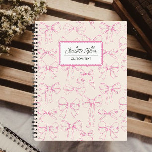 Vintages Coquette Pink Bows SpiralNotebook Notizblock