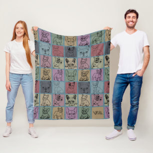 Vintages Cosy Bulldog-Blanket-Geschenk Fleecedecke