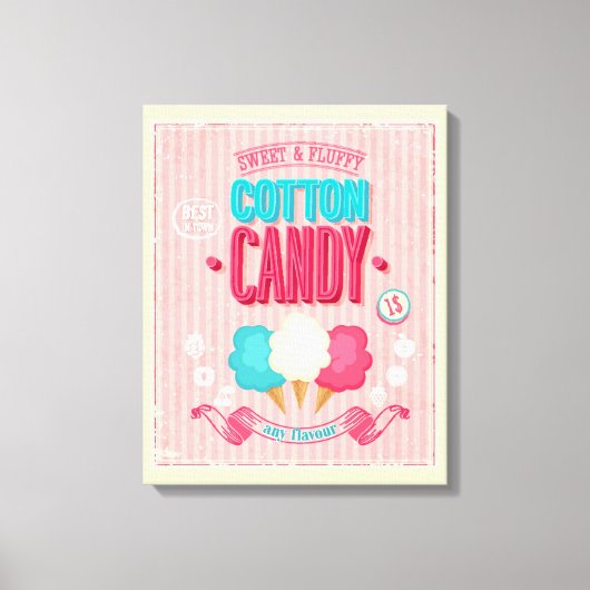 Vintages Cotton Candy Poster Leinwanddruck (Vorderseite)