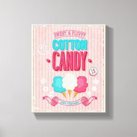 Vintages Cotton Candy Poster Leinwanddruck (Vorderseite)