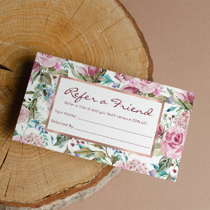 Vintages Country Chic Rosa Aquamarin Lavendel Flor Empfehlungskarte