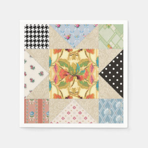 Vintages Country Style Abend Star Quilt Muster Serviette