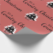 Vintages Country Weihnachten Rotes Muster Geschenkpapier (Ecke)