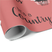 Vintages Country Weihnachten Rotes Muster Geschenkpapier (Rolleneckpunkt)