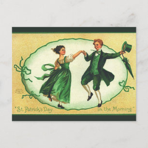 Vintages Couple Dancing am St Patricks Day Postkarte