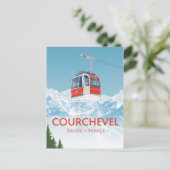 Vintages Courchevel Frankreich Skigelände Postkarte (Stehend Vorderseite)