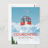 Vintages Courchevel Frankreich Skigelände Postkarte (Vorne/Hinten)