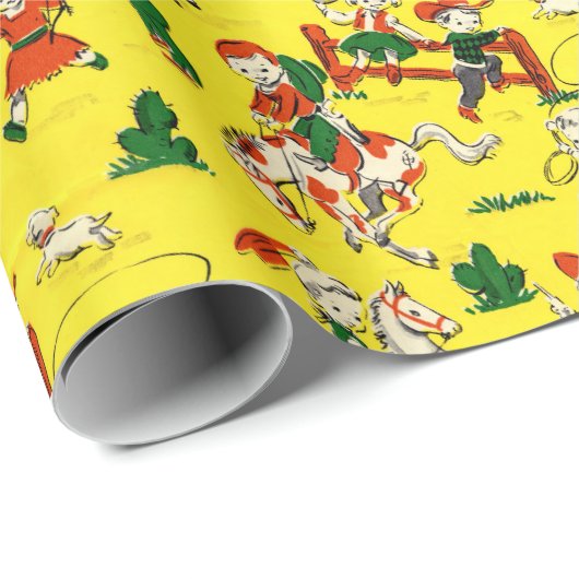 Vintages Cowboy-u. Geschenkpapier (Rolleneckpunkt)