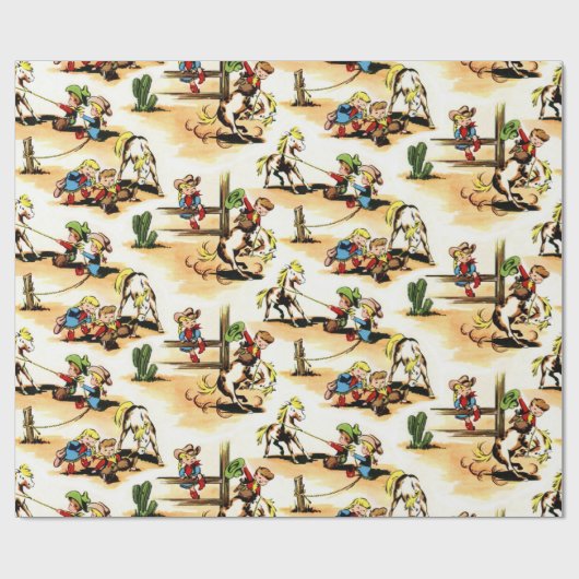 Vintages Cowboy-u. Geschenkpapier (Flach)