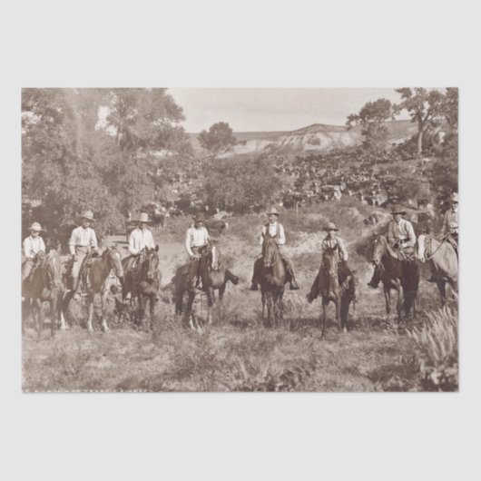 Vintages Cowboys-Tissue Paper Seidenpapier (Vorderseite)