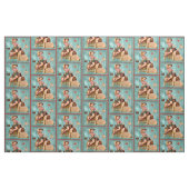 Vintages Cowgirl auf hölzernem Stoff (Fat Quarter (45,7 x 55,9 cm))