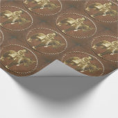 Vintages Cowgirl auf PferdeWestern-Papier Geschenkpapier (Ecke)