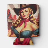 Vintages Cowgirl-Button Dosenkühler (Rückseite)