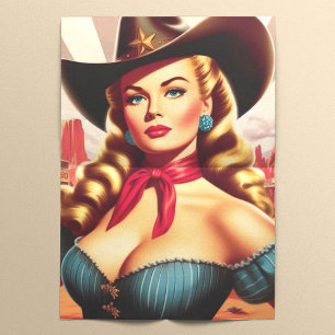 Vintages Cowgirl-Button Seidenpapier