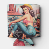 Vintages Cowgirl Button Up Dosenkühler (Rückseite)