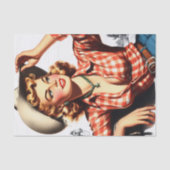Vintages Cowgirl Button Up Seidenpapier (Vorderseite)