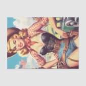 Vintages Cowgirl Button Up Seidenpapier (Vorderseite)