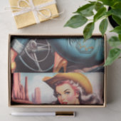 Vintages Cowgirl Button Up Seidenpapier (Geschenk)