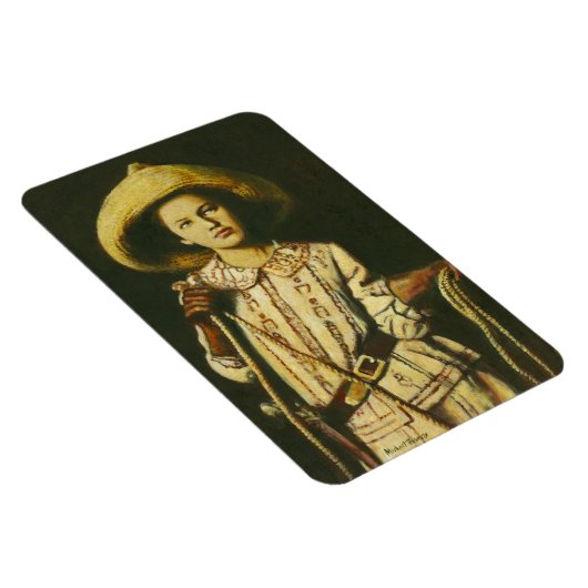 Vintages Cowgirl Flexible Magnet (Rechte Seite)