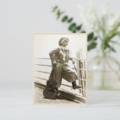Vintages Cowgirl mit Guitar Foto Postkarte (Stehend Vorderseite)